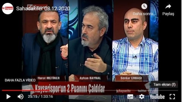 Sahadakiler -TV Kayseri  -Spor Programı -08.12.2020
