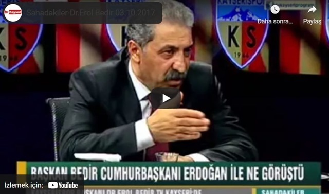Kayserispor Başkanı Erol Bedir TV Kayseri'de Canlı Yayında Neler Konuştu