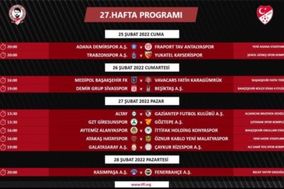 Kayserispor'un 27-28-29 ve 30.Hafta Fikstürü ve Kupa Programı Belli Oldu.