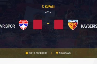 Kayserispor'un Türkiye Kupasındaki Rakibi Silivrispor Oldu.