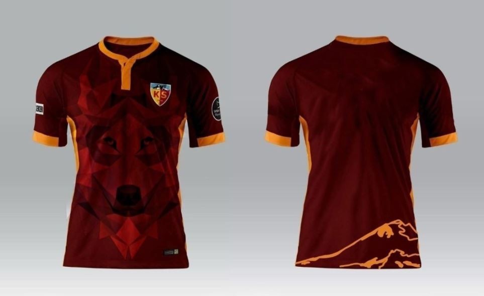 Kayserispor kurt figürlü kırmızı forma. (Taraftar tasarım)-Fatih Pala