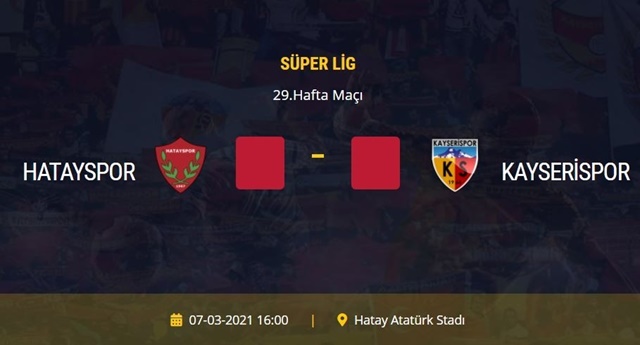 Hatayspor-Kayserispor Maç Kadroları Belli Oldu