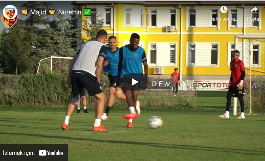 Kayserispor'da Antrenmanda Majid'ten Nurettin Korkmaz'a Harika Bir Pas.