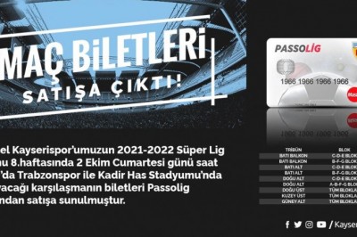 Kayserispor-Trabzonspor Maçının Biletleri Satışa Sunuldu.