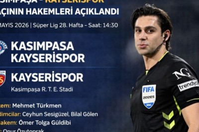Kasımpaşa – Kayserispor Maçının Hakemleri Açıklandı