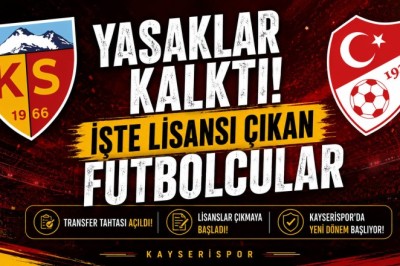 Kayserispor’da Yasak Kalktı, Lisanslar Çıkmaya Başladı (27 Futbolcu)